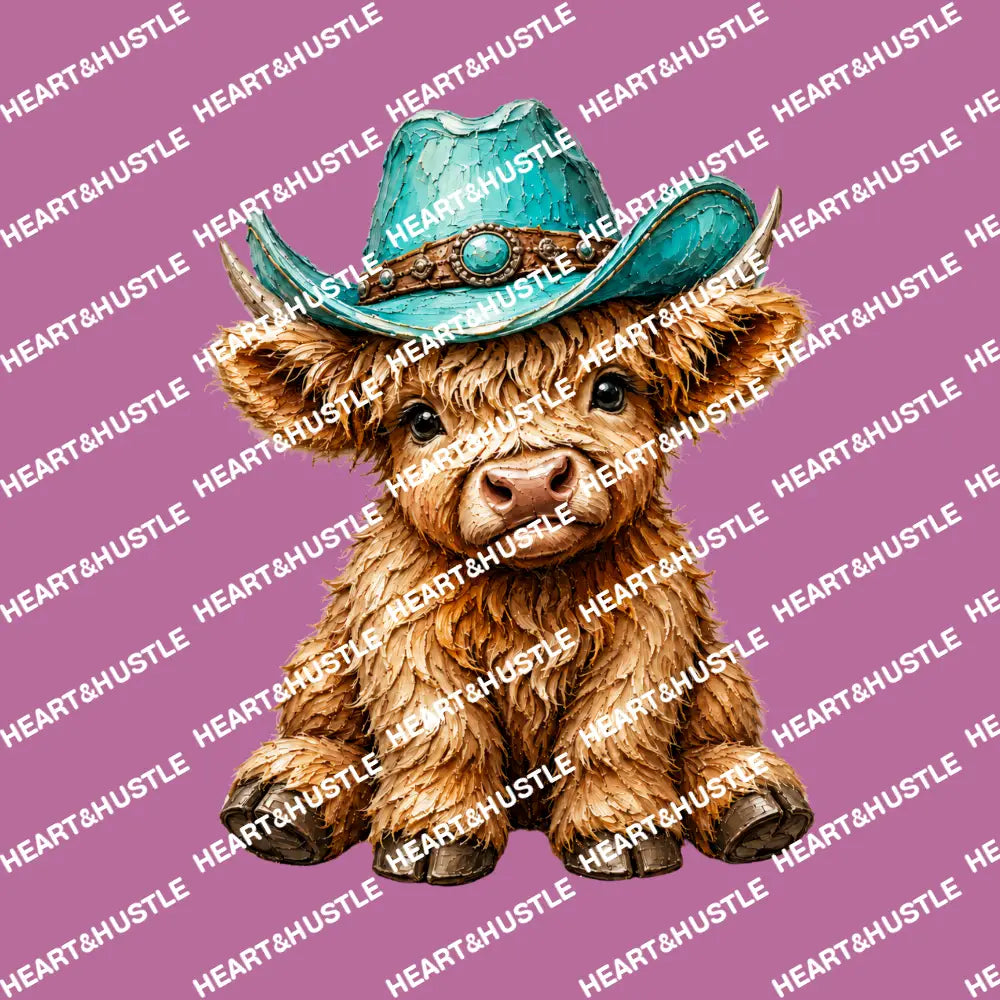 Highland Cow Turquoise 3