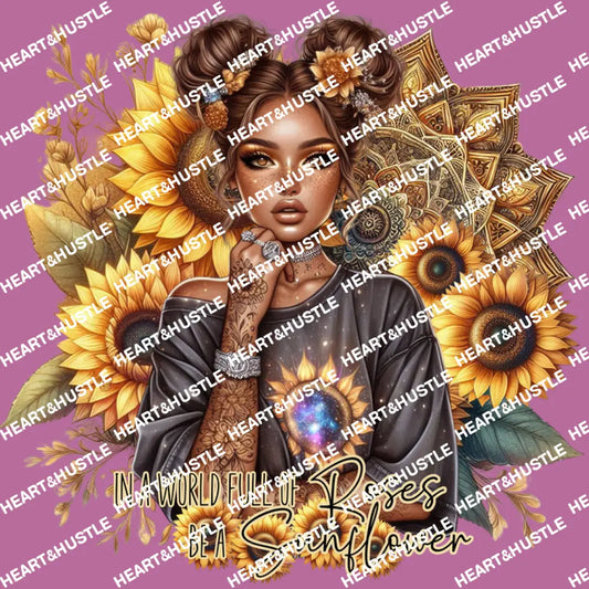 IN A WHOLE FULL OF ROSES BE A SUNFLOWER