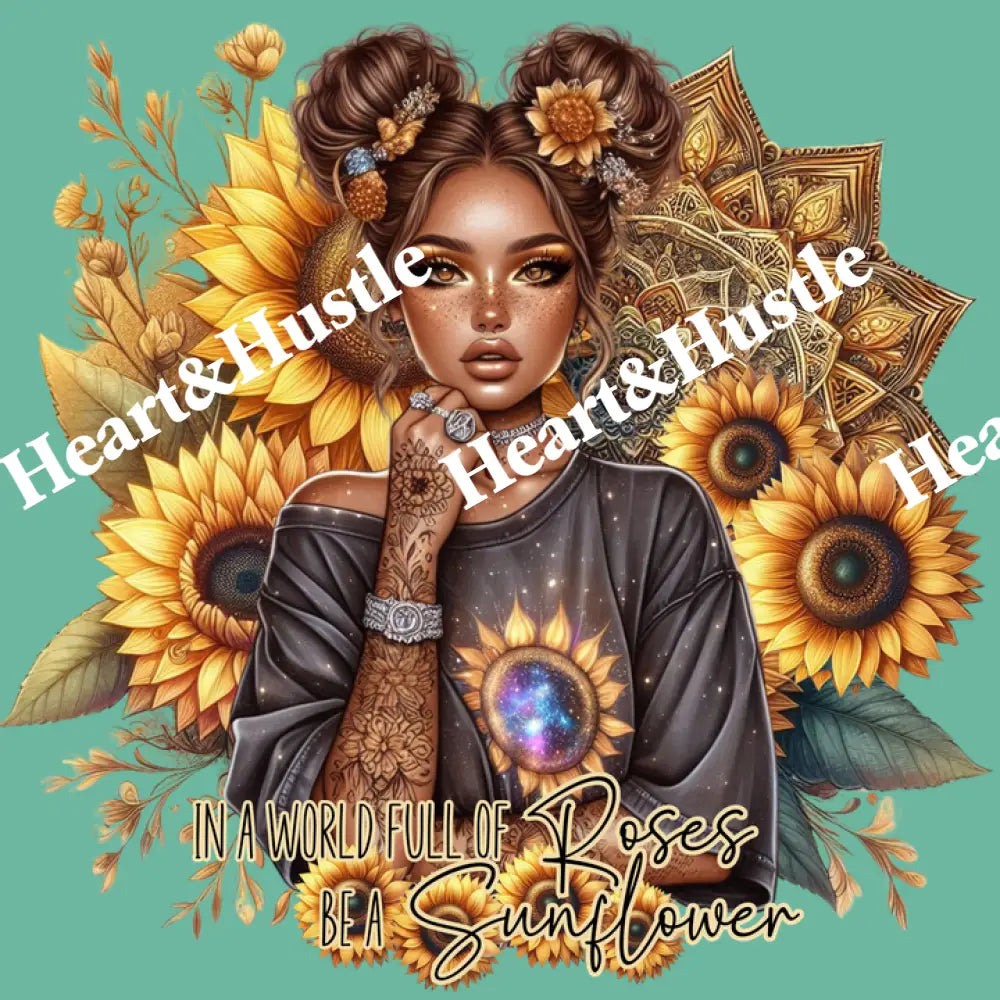 IN A WHOLE FULL OF ROSES BE A SUNFLOWER