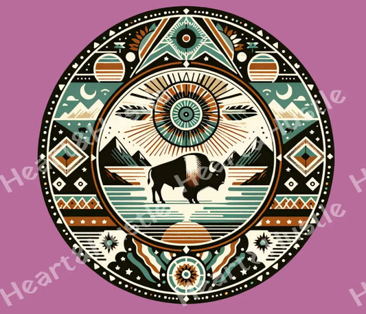 Indigenous Art Round Buffalo