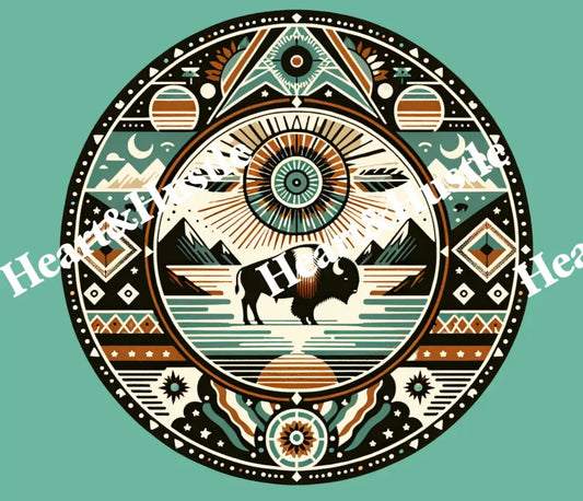 Indigenous Art Round Buffalo