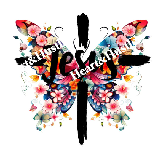 jesus Floral Black