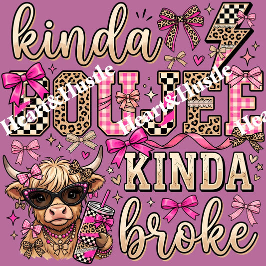 Kinda Boujee Kinda Broke Highland Cow Cheetah