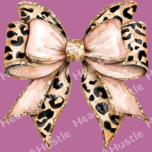 Leopard bow With Glitter