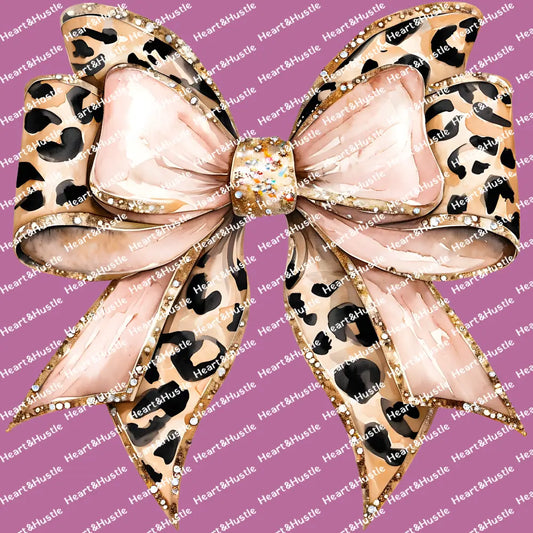 Leopard bow With Glitter