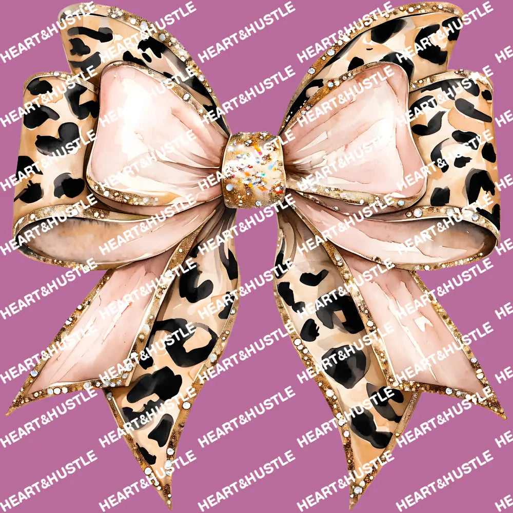 Leopard bow With Glitter