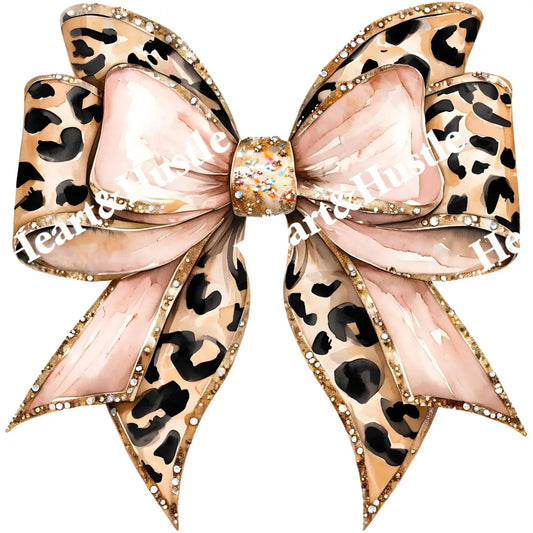 Leopard bow With Glitter