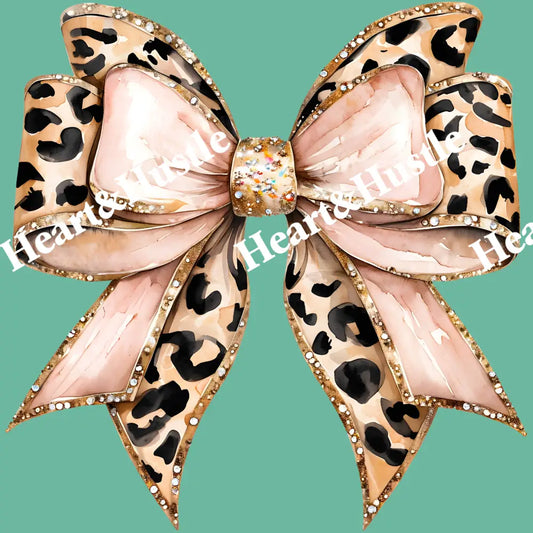 Leopard bow With Glitter