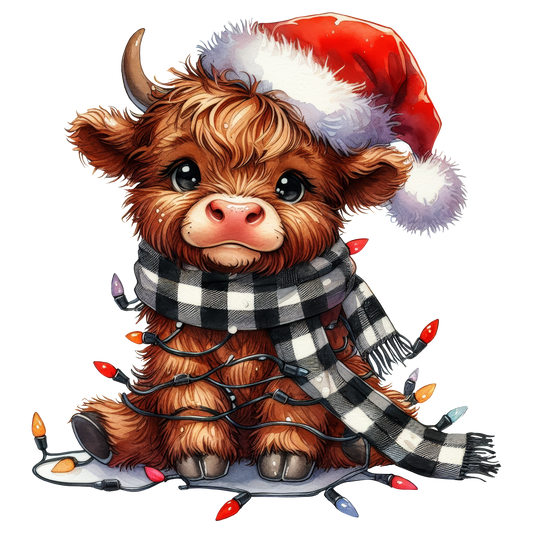 Winter Highland Cow