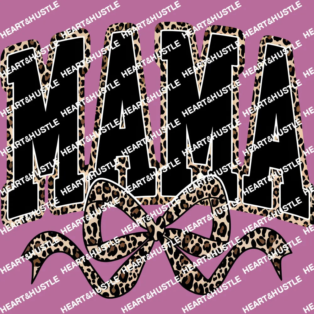 Mama Black Leopard Retro with Bow