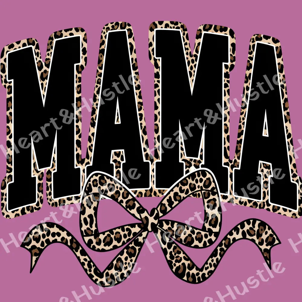 Mama Black Leopard Retro with Bow