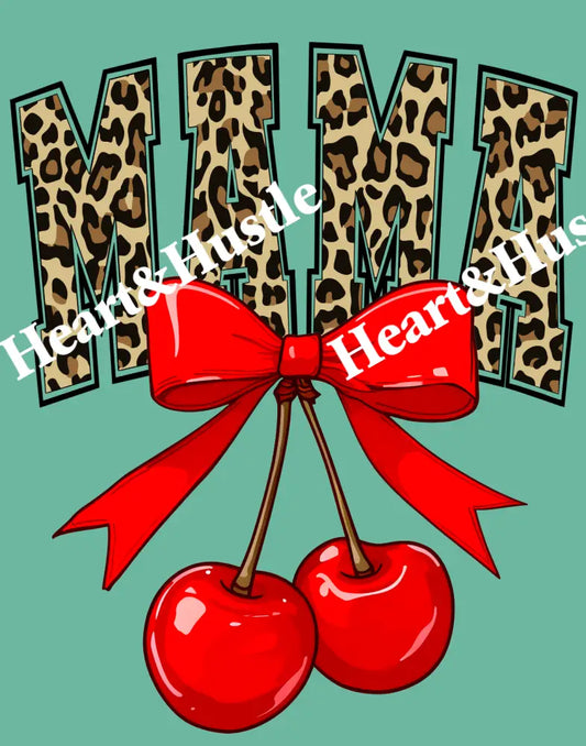 Mama Cheetah With Bow And Cherries