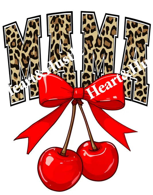 Mama Cheetah With Bow And Cherries