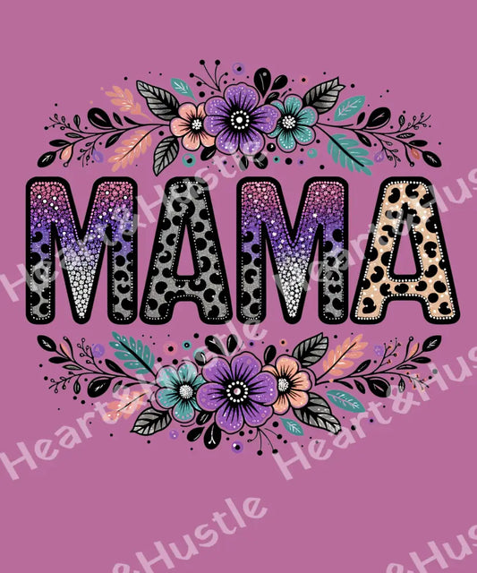 Mama Floral Glitter