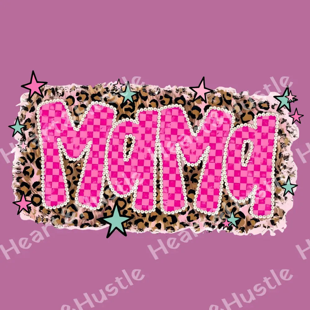 Mama Pink Retro Leopard Retro Checkered