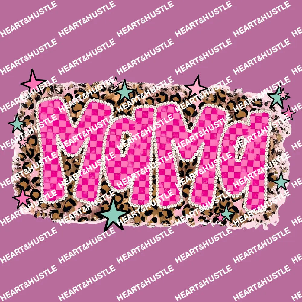 Mama Pink Retro Leopard Retro Checkered