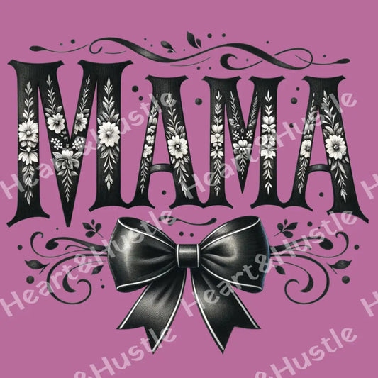 Mama With Flowers And Black Bow