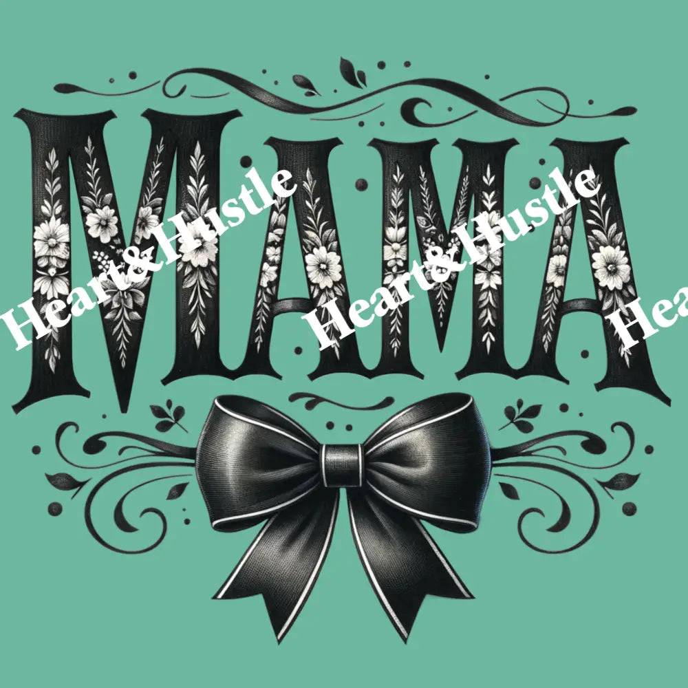 Mama With Flowers And Black Bow
