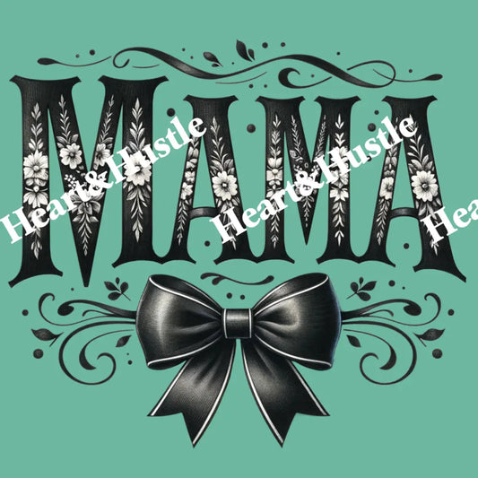 Mama With Flowers And Black Bow