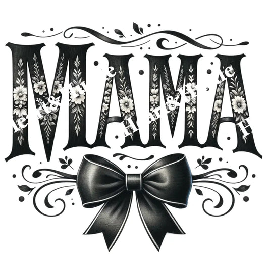 Mama With Flowers And Black Bow