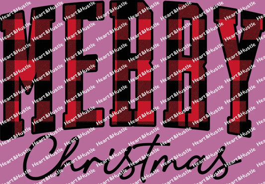 Merry Christmas R/B Plaid