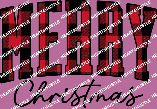 Merry Christmas R/B Plaid