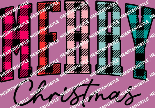 Merry Christmas Tri/Color Plaid