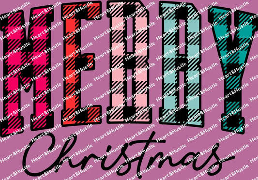 Merry Christmas Tri/Color Plaid