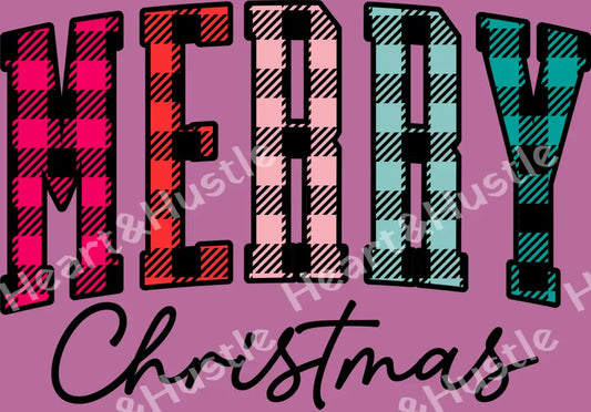 Merry Christmas Tri/Color Plaid