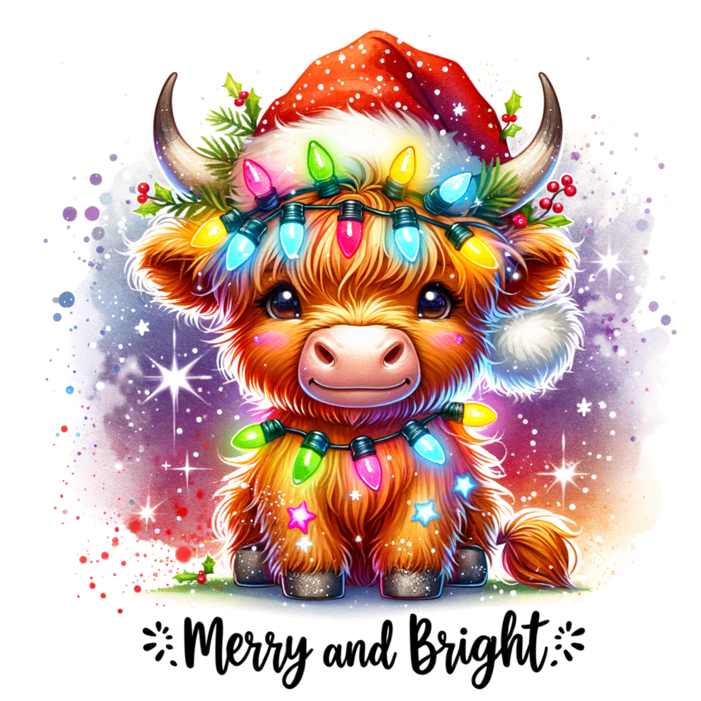 Merry and Bright Highland Cow