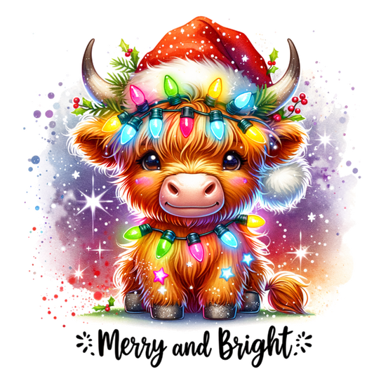 Merry and Bright Highland Cow