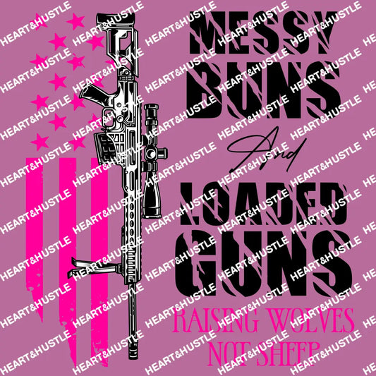 Messy Bun and Loaded Guns Pink/Black
