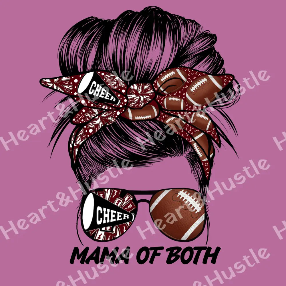 Messy Bun Footbal Mama of Both