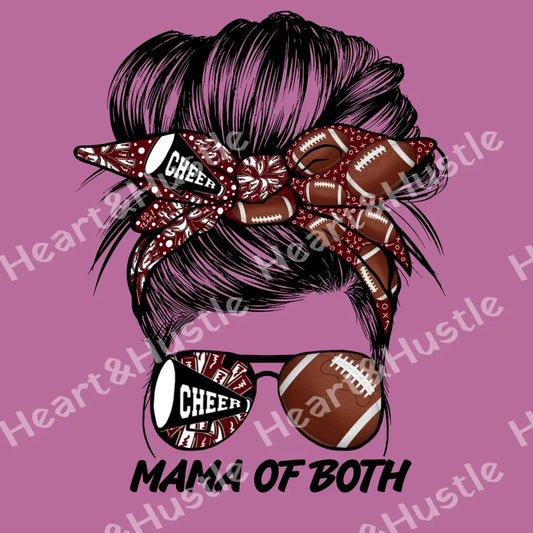 Messy Bun Footbal Mama of Both