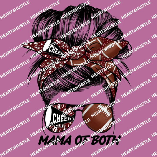 Messy Bun Footbal Mama of Both