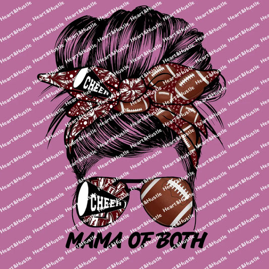 Messy Bun Footbal Mama of Both