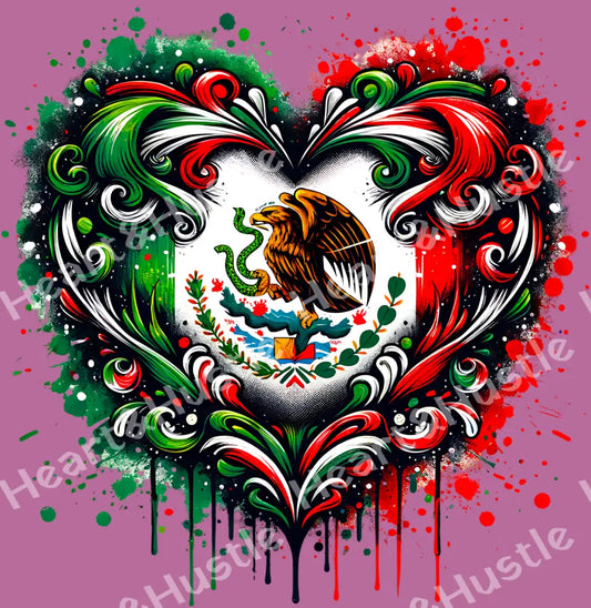 Mexican Heart Flag