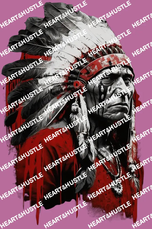 Native American Warrior Red