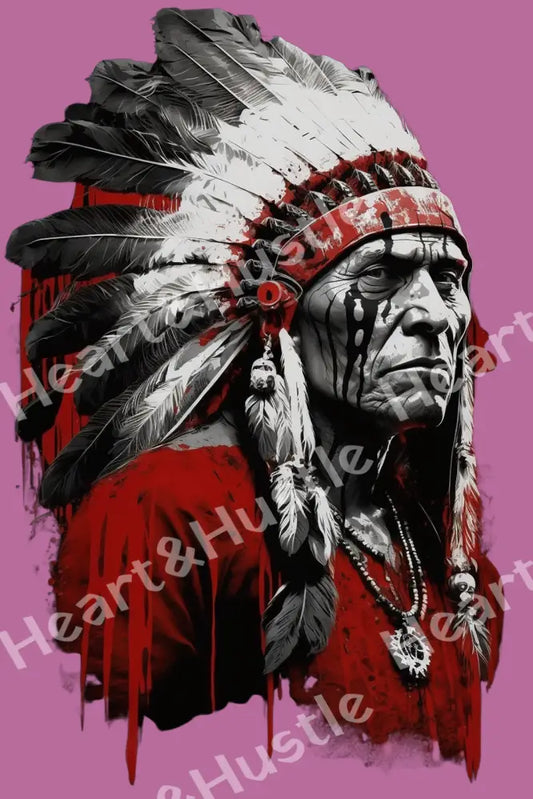 Native American Warrior Red