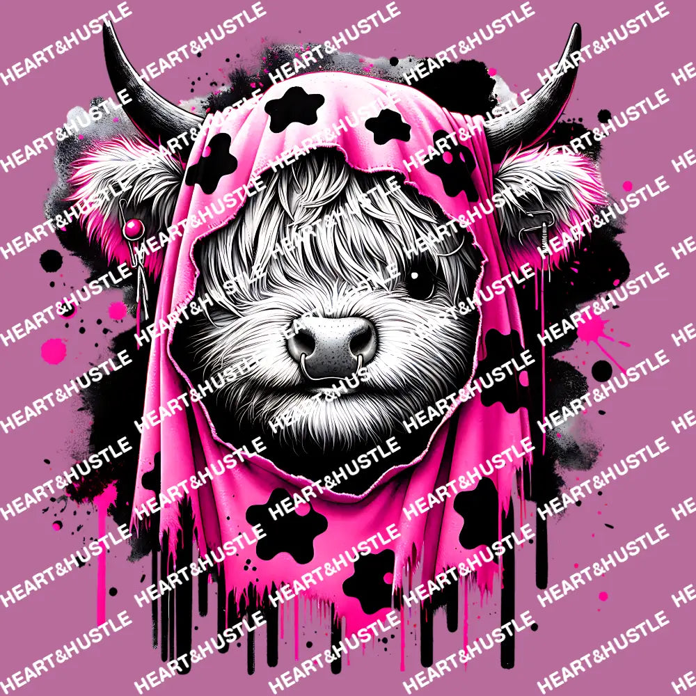 Neon Pink Highland Cow
