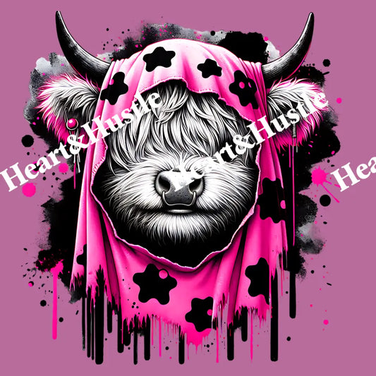 Neon Pink Highland Cow