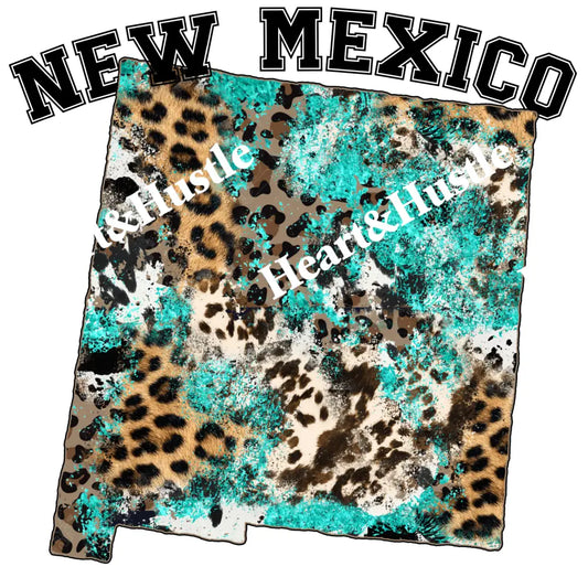 New Mexico State Cowhide Leopard dark