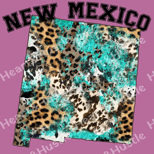 New Mexico State Cowhide Leopard dark