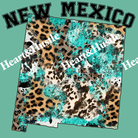New Mexico State Cowhide Leopard dark