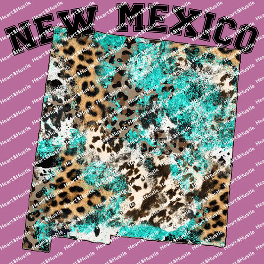 New Mexico State Cowhide Leopard dark