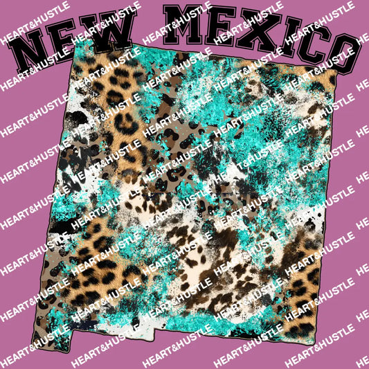 New Mexico State Cowhide Leopard dark