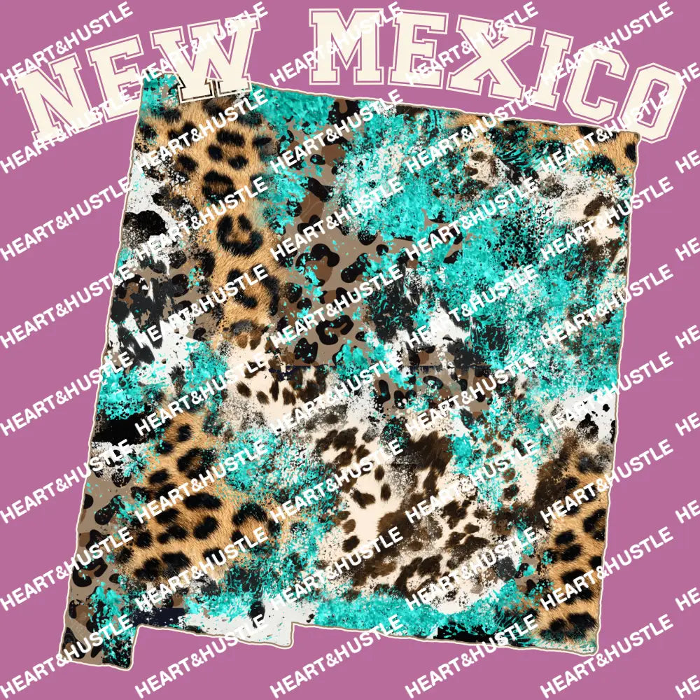New Mexico State Cowhide Leopard White