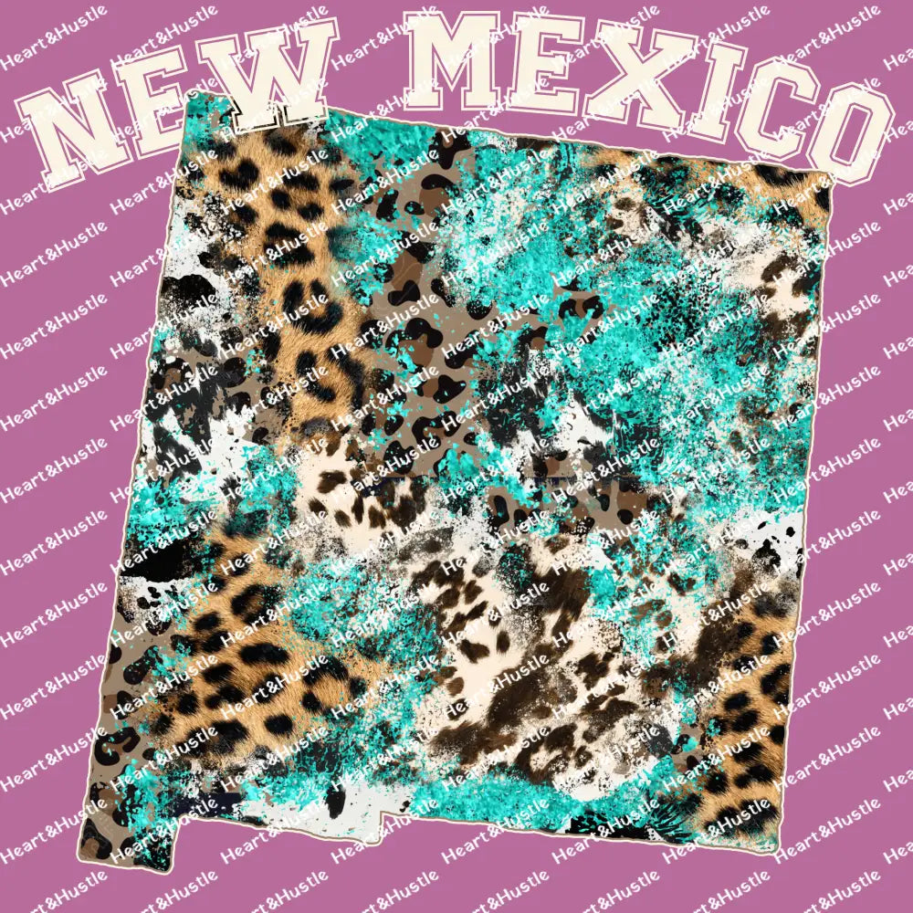 New Mexico State Cowhide Leopard White