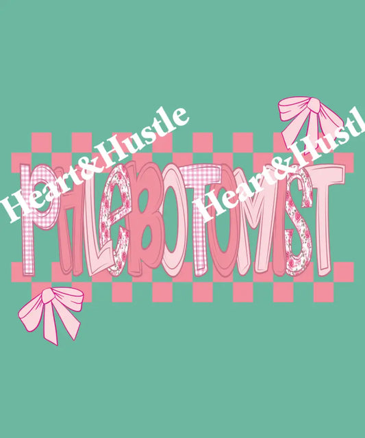 Phlebotomist Pink Checkered