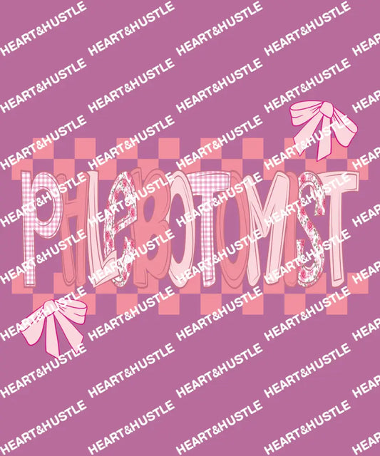Phlebotomist Pink Checkered